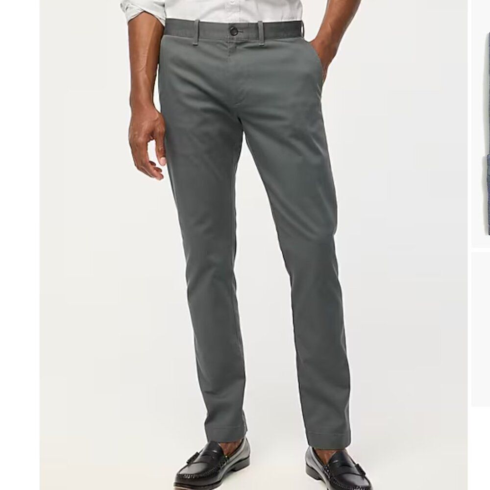 J. Crew Men's Slim-fit flex chino pant Gray‎ 32 X 34 NWT